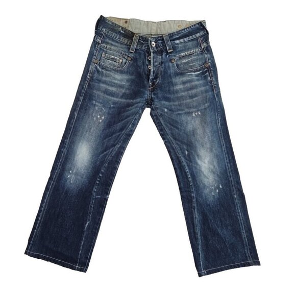 G-Star Raw 3301 Button Fly Straight Fit Blue Denim Jeans Men's Size 32Wx28L EUC - Picture 1 of 16